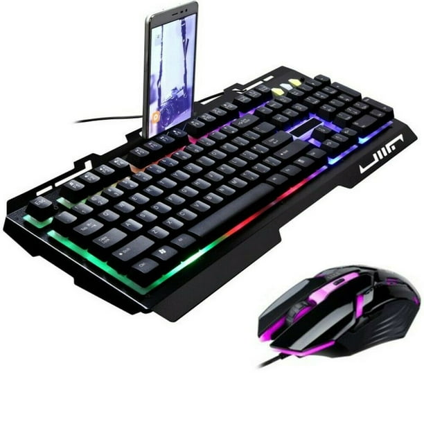 Mouse Set Photoelectric Laptop Computer Backlit Keyboard Set Black Alician Wired USB PC Gamer Suspension Mechanical Feel Keyboard 